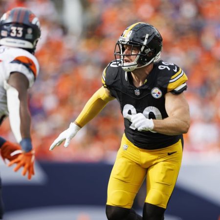 One random Steelers play: T.J. Watt draws a hold against the Broncos